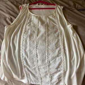 Airika woven lace front knit top